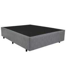 Base Box Casal Suede Cinza 38x138x188 - RR COLCHOES