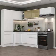 Armário Cozinha Completa de Canto Veneza Multimóveis V2087, Branco