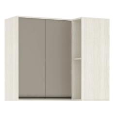 Armário Aéreo Canto Reto De Cozinha 95 Cm 2 Portas 4 Prateleiras Linea Luciane Móveis