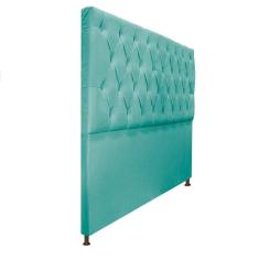 Cabeceira Sofia 140 Cm Casal Suede Azul Tiffany