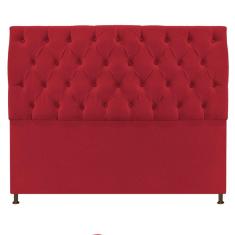 Cabeceira Sofia 160cm Queen Size Suede Vermelho