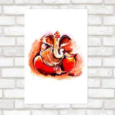 Poster Decorativo Ganesha Em Aquarela N09285 30x40CM