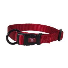 Coleira para cães Hamilton ajustável de nylon vermelha 2.54x45-66cm
