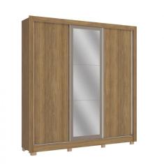 Guarda-Roupa Casal CB07M570 3 Portas e 2 Gavetas com Pés e Espelhos Kappesberg