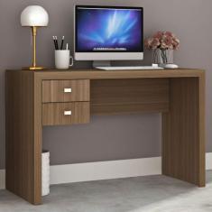 Mesa Escrivaninha 2 Gavetas Me4123 Amendoa - Tecno Mobili, Amêndoa