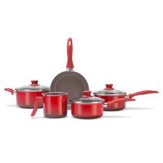Conjunto de Panelas 5 Peças Ceramic Life Smart Vermelha Brinox, Vermel