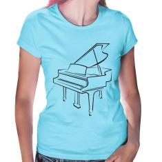 Baby Look Piano - Foca na Moda, Azul bebê, G