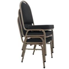 03 Cadeiras para Hotel e Auditório Linha Hotel Marrom