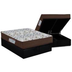 Cama Box Baú Queen: Colchão Anatômico Ortobom D45 / EP ISO 150 Mega Fi
