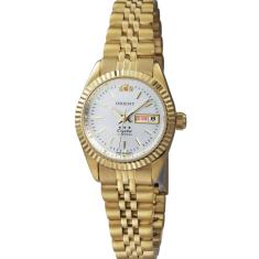 Relogio Feminino Orient Automático Dourado Fundo Prata