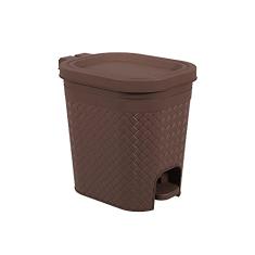 Lixeira com Pedal Craft, 14,7l, 32,6 x 25,5 x 32,4 cm, Marrom, Coza