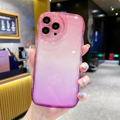 Luxo gradiente arco-íris colorido claro encaracolado ondulado caso para iphone 13 12 11 pro max x xr xs max 7 8 plus silicone macio, 7, para iphone xr