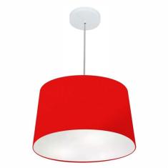 Lustre Pendente Cone Md-4156 Cúpula Em Tecido 30/45x40cm Verm