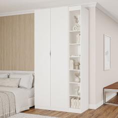 Guarda-roupa Modulado 2 Portas 3 Peças Hera Cabecasa Madeiramadeira Branco Geada/Cinza