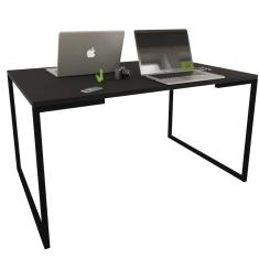 Mesa Escrivaninha Adele 120cm Tampo Preto Base Preta - Montanaris Decor