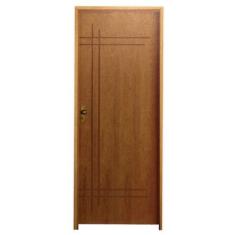 Kit Porta de Madeira Semi-Oca Belíssima 9 Rodam Padrão Imbuia - Lado D