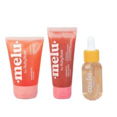 Kit Cuidado Facial Melu 3 itens Sabonete, Sabonete Esfoliante e Sérum 