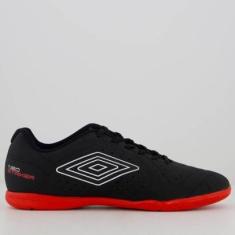 Chuteira Umbro Neo Striker Futsal Preta Vermelha e Branca-Masculino