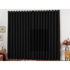 Cortina Lisboa Blackout 6 Metros Modelo Novo Preto Sala