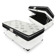 Cama Box Com Baú Solteiro + Colchão De Molas - Ortobom - Physical Nanolastic 88x188x65cm