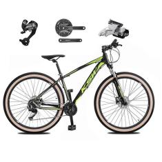 Bicicleta Aro 29 Ksw Xlt 27v K7 Câmbios Shimano Altus Freios Hidráulicos Suspensão Trava Pneus Bege-Unissex