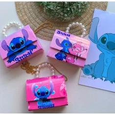 Bolsa Infantil Mini Bag Alça Corrente Mão Pérola Bolsinha Menina Personagem Disney Lilo Stitch Moda Tendência