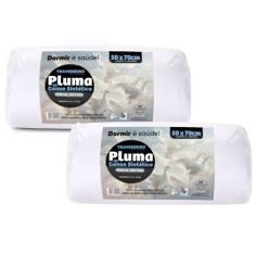 Travesseiro Pluma De Ganso Kit 2 Un Pena Sintética Micropercal 200 Fio
