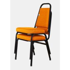 02 Cadeiras Empilhável para Hotelaria Linha Hotel Jersey Laranja