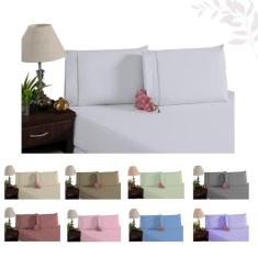 Jogo De Cama 100% Algodao Percal 180 Fios Casal Queen - Cecília Casa, 