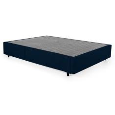Base para Cama Box Solteiro King Guldi com Guarda Objetos Azul