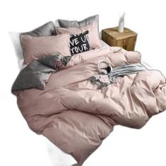 Jogo De Cama 6 Peças Casal Super King Rosê Decor Gray - Casa Da Fama