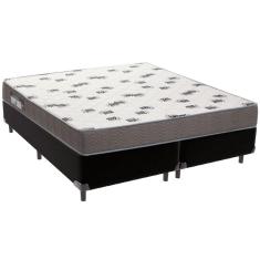 Cama Box Preto E Colchão Light Espuma D33 Queen Ortobom