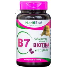 Biotina 380Mg Cabelos Unhas Pele 60 Cápsulas - Nutriblue