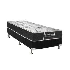 Cama Box Solteiro: Colchão Molas Bonnel Probel ProDormir Sleep + Base CRC Suede Black(88x188)
