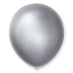 Balão São Roque Número 7 Prata Cintilante 50 Unidades