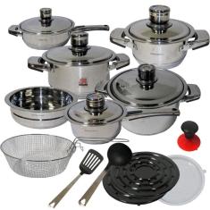 Conjunto Panelas Aço Cirúrgico Royal 23Pcs