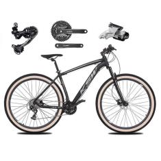 Bicicleta Aro 29 Ksw Xlt 27v K7 Câmbio Shimano Deore Freios Hidráulicos Suspensão Trava Pneus Bege-Unissex