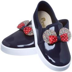 Tênis Infantil Feminino Escolar Slip On Sapato Menina - Pepite, Azul m