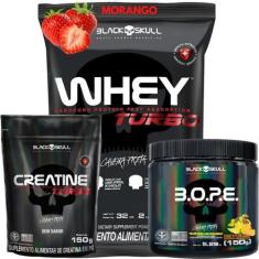 Kit Suplemento Whey Turbo 907g + Creatina 150g + Pre Treino B.O.P.E 15