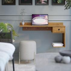 Escrivaninha Suspensa Notbook Gaveta Luxo Freijó - Comprar Moveis em C