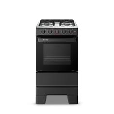 Fogão de Piso Esmaltec 4 Bocas com Acendimento Manual Preto Ideal Pop