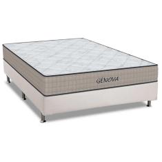Cama Box Casal: Colchão Espuma D45 Orthoflex Genova + Base CRC Courano White(138x188)
