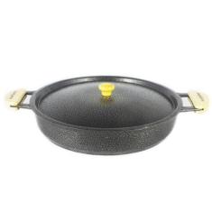 Frigideira Alumínio Fundido Craqueada Alça Meia Lua 40cm - DIVIFORTE, 