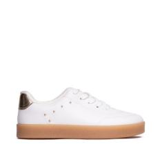 Tênis Infantil Molekinha com Detalhe Lateral Branco/dourado, Branco, D