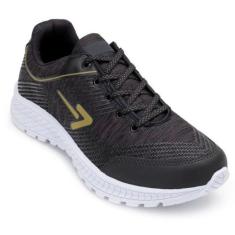 Tênis Running Pro Confort BX20-BX1997, Preto, Dourado, 47