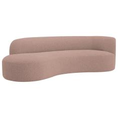 Divã Recamier Orgânico Tokyo 160cm Lado Esquerdo Linho Rosê