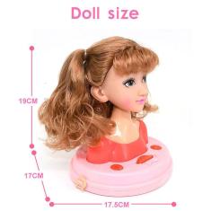 Crianças fashion toy crianças maquiagem pretend Playset Estilo Head Doll Penteado Jogo de beleza com penteado de cabelo do lado de aniversário para me