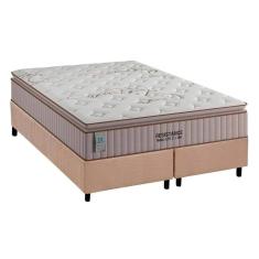 Cama Box King: Colchão Molas Plumatex LFK Resistance + Base CRC Suede Clean(193x203)