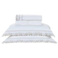 Jogo de Lençol Casal 4 Peças 100% Algodão Percal 200 Fios Yara