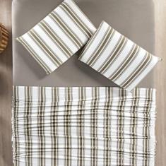 Jogo de lençol Queen 4pç fio penteado 100% algodão  - SAFIRA ENXOVAIS,